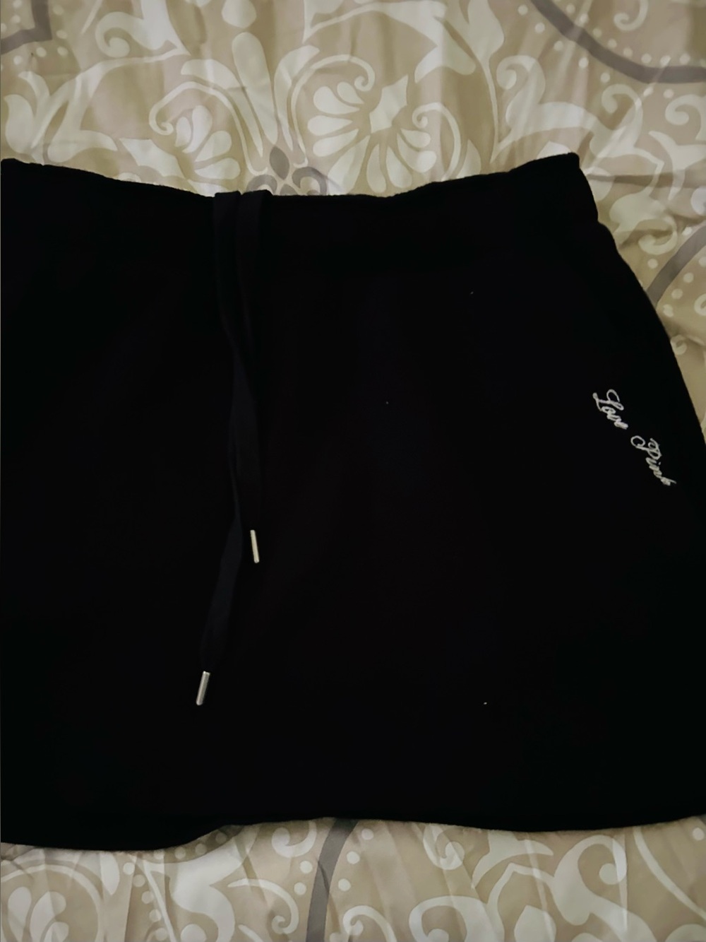 PINK Victoria's Secret Black Drawstring Skort